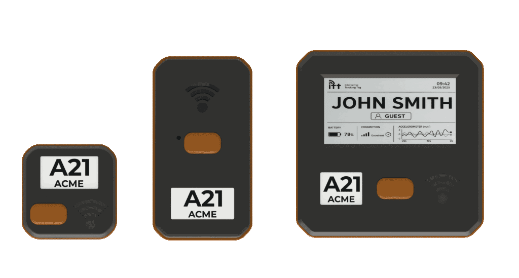 Different ITT RTLS TAG models designed for personnel, equipment and asset tracking applications